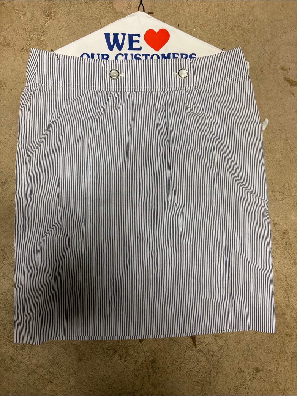 Brooks Brothers Navy-and-White Pinstripe Pencil Skirt